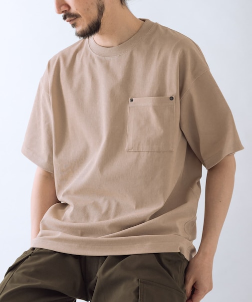 接触冷感 ツイル ポケット Tシャツ