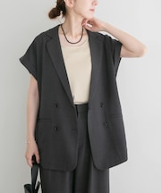 『イージーケア／接触冷感／UVカット』SMOOTH LINEN TOUCH ジレ