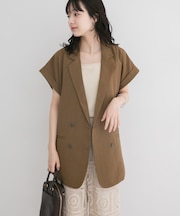『イージーケア／接触冷感／UVカット』SMOOTH LINEN TOUCH ジレ