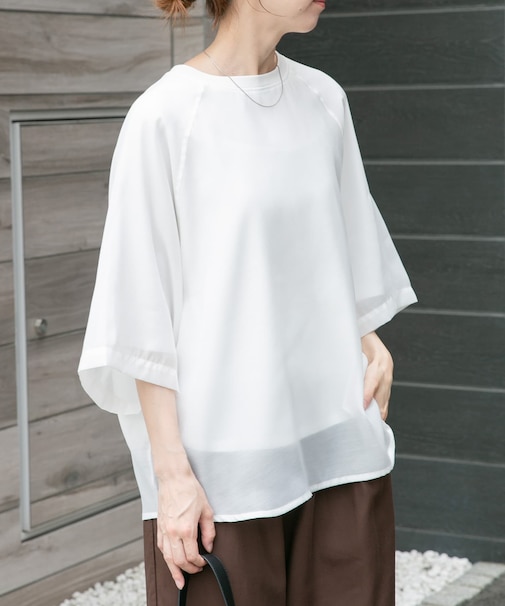 オーガンジーレイヤードTシャツ