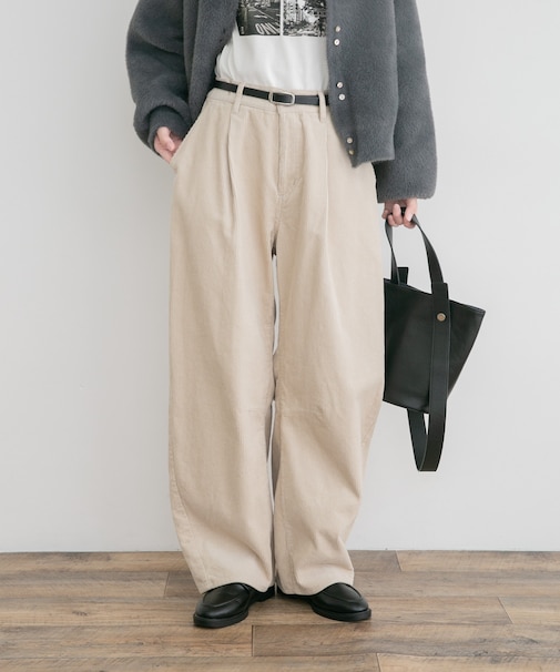 コーデュロイバレルパンツ