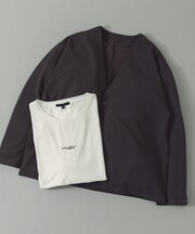 『イージーケア』UVカッドライタッチカーディガン+刺繍Tシャツセット