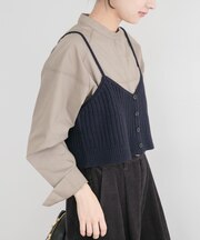 ニットキャミソールレイヤードブラウス