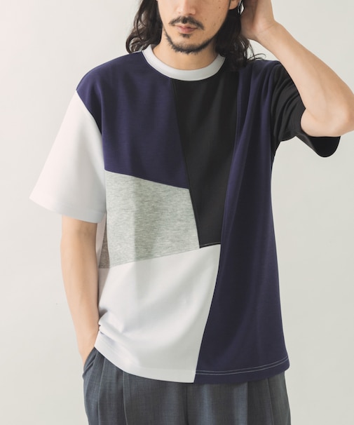 ブロッキングデザインポンチTシャツ