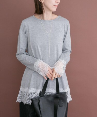 レースコンビロングTシャツ