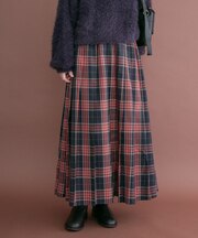 ビッグチェックプリーツスカート