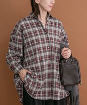 起毛チェックオーバーシャツ