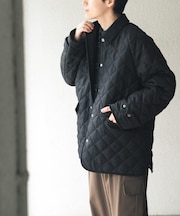 襟コーデュロイ中綿 キルティングジャケット
