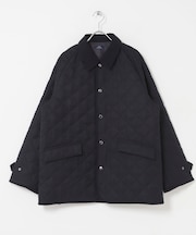 襟コーデュロイ中綿 キルティングジャケット