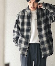 Ombre Plaid zip up ブルゾン
