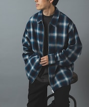 Ombre Plaid zip up ブルゾン