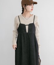 リブクルーネックニット