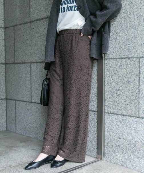 起毛レースパンツ