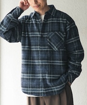 モールヤーンチェックレギュラーカラーシャツ