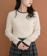 ミニモール配色ニット