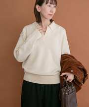 襟付きスキッパーニット