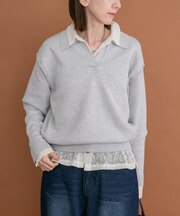 襟付きスキッパーニット