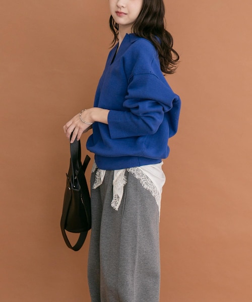 AURALEE スキッパーニット 半袖 アイスブルーサイズ0 AURALEE スキッパーニット 半袖 アイスブルーサイズ0 AURALEE