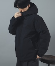 梳毛タッチ 中綿ミドル フーディコート