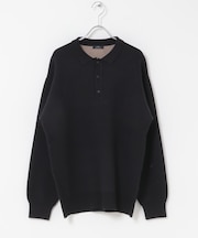『洗濯可』スウェットタッチニットロングスリーブポロ