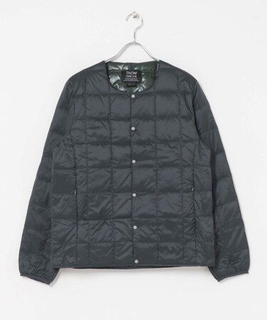 TAION　Crew Neck Button Down Jacket