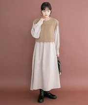 フェザーベストコンビワンピース