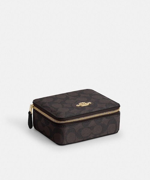 公式】ラージ ジュエリー ボックス・シグネチャー キャンバス｜コーチ