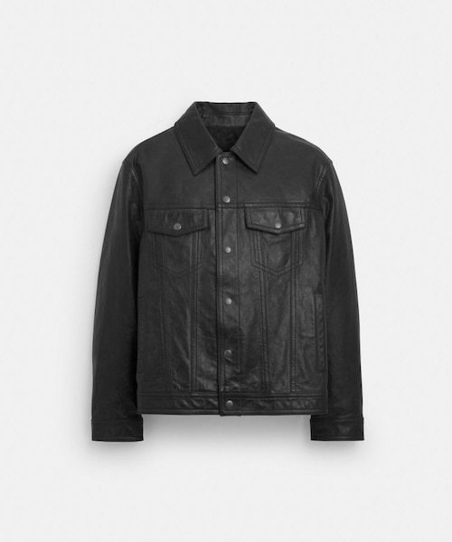 COACH 黒 レザージャケット XS/TP 公式】レザー トラッカー ジャケット｜コーチ アウトレットの