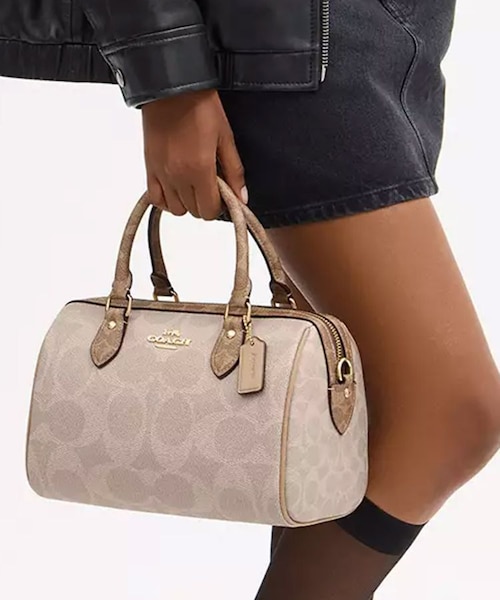 公式】ローアン サッチェル バッグ・シグネチャー キャンバス｜コーチ