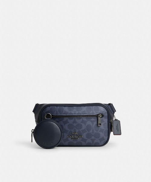 【美品】COACH エリアス ベルトバッグ デニム ネイビー エリアス ベルト バッグ・シグネチャー デニム｜コーチ アウトレットの