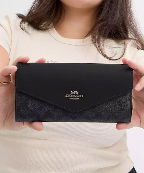 新品　COACH エンベロープ ウォレット・シグネチャー キャンバス　長財布 公式】エンベロープ ウォレット・シグネチャー キャンバス｜コーチ