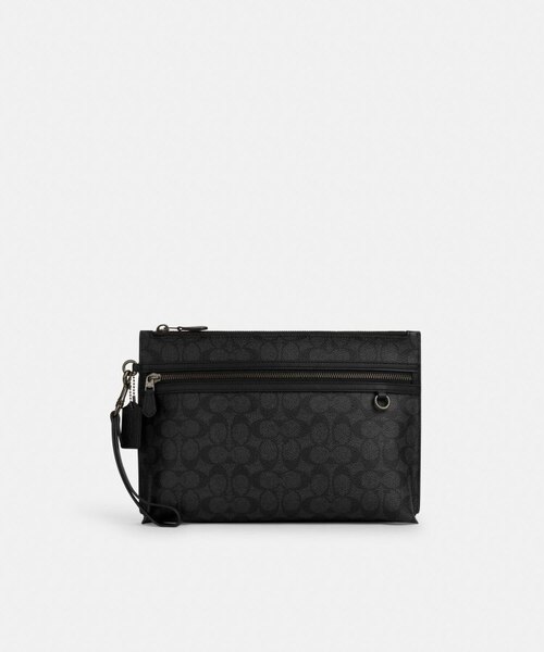 COACH キャリー オール ポーチ・シグネチャー キャンバス 公式】キャリー オール ポーチ・シグネチャー キャンバス