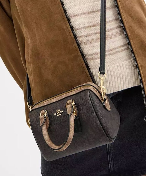 公式】ミニ ローアン クロスボディ バッグ・ブロックド シグネチャー