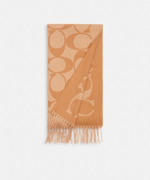 公式】エンブロイダード パッチ カシミヤ マフラー｜コーチ