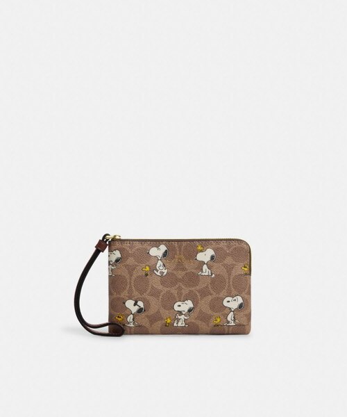 COACH X PEANUTS】コーナー ジップ リストレット・シグネチャー COACH X PEANUTS】コーナー ジップ リストレット・シグネチャー