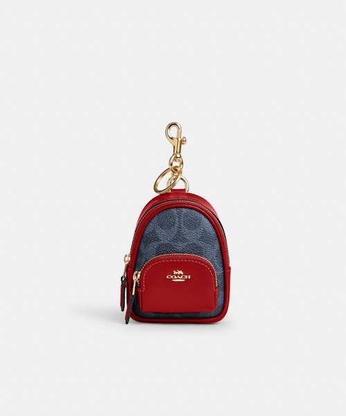 新作★【COACH】ミニコート バックパック チャーム シグネチャー 公式】ミニ コート バックパック バッグ チャーム・シグネチャー