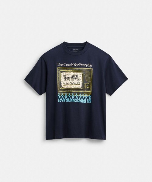 新品 コーチ リラックスド グラフィック Tシャツ S 公式】エブリデイ コラージュ リラックスド Tシャツ｜コーチ