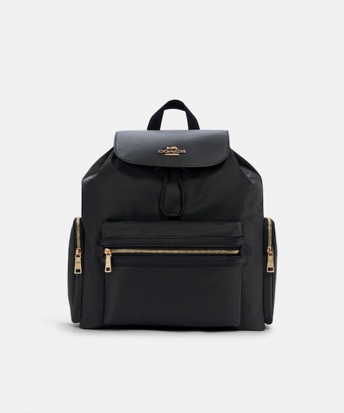 【とまと】コーチ✨️リファインド　ペブルレザー　リュック　マザーズバッグ　黒 とまと様専用】コーチ✨️リファインド ペブルレザー リュック