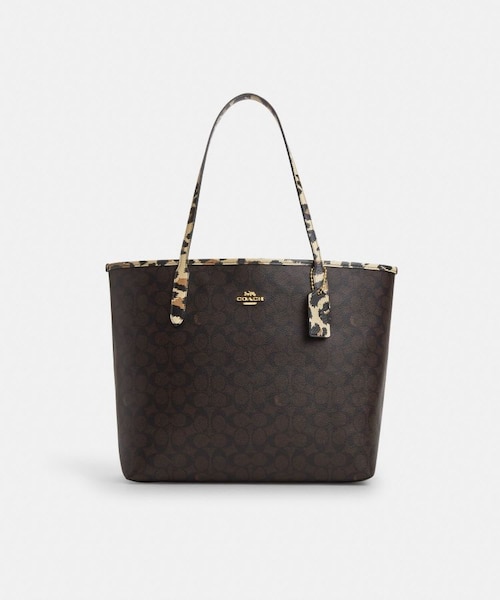 Coach コーチ　レオパード柄キャンバストートバッグ COACH コーチ トートバッグ レディース 2Way キャンバス ヒョウ