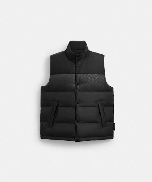 公式】リバーシブル カラーブロック ダウン ベスト｜コーチ