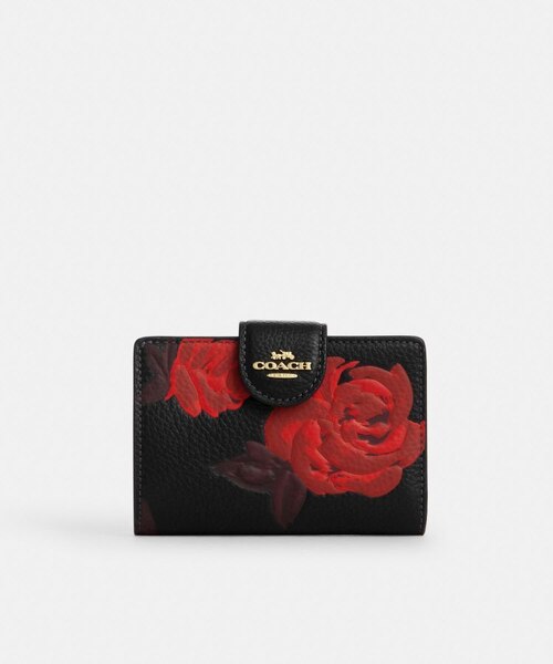 「新品」COACH コーチミディアム コーナー ジップ ウォレット・フローラル 公式】ミディアム コーナー ジップ ウォレット・フローラル