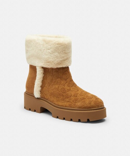 公式】チャンキー シェルパ ブーティ・シグネチャー スエード｜コーチ