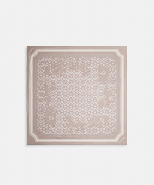 【公式】シグネチャー ホース アンド キャリッジ プリント シルク スクエア スカーフ