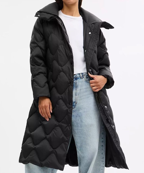 COACH ロング ダウン キルティング コート Mサイズ　ラクーンファー 公式】キルテッド ロング パッファー コート｜コーチ アウトレットの