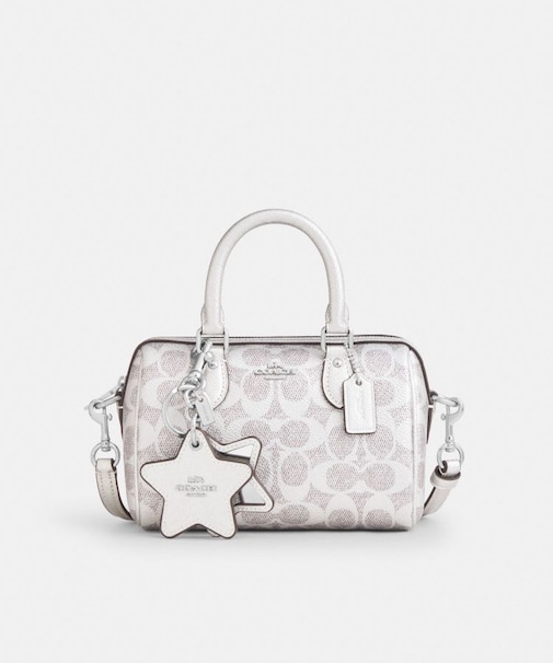 【公式】ボックスド ミニ ローアン クロスボディ バッグ アンド ミラー バッグ チャーム セット・シグネチャー キャンバス