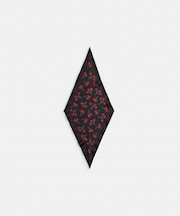 【公式】チェリー プリント シルク ダイヤモンド スカーフ