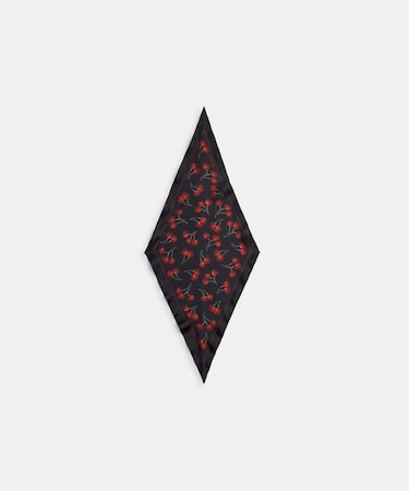 【公式】チェリー プリント シルク ダイヤモンド スカーフ