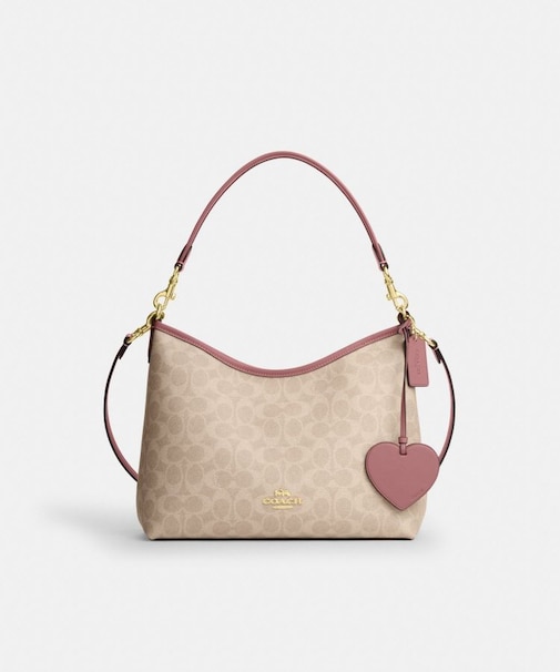 【公式】ローレル ショルダー バッグ・シグネチャー キャンバス・ハート チャーム