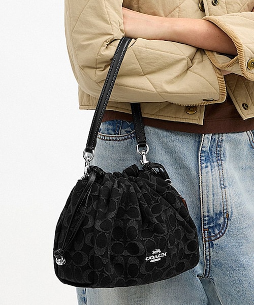 公式】フェイ ドローストリング バッグ・シグネチャー デニム｜コーチ