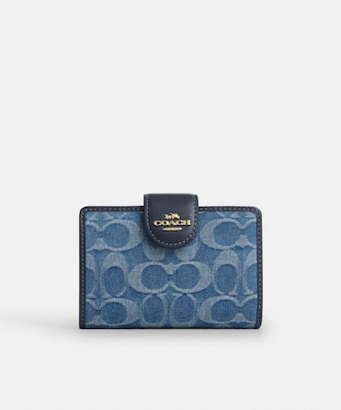 【公式】ミディアム コーナー ジップ ウォレット・シグネチャー デニム